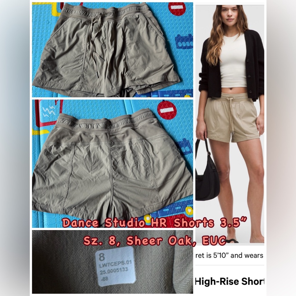Lululemon Dance Studio Shorts 3.5” 
size 8 
sheer oak